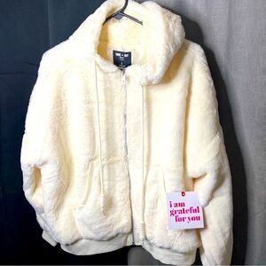 LOVE & JOY FLEECE HOODED JACKET